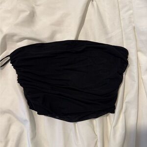 SHEIN Black Ruched Tube Top